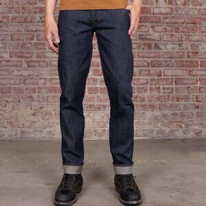 Brave Star Selvage Button-Fly Slim Straight Raw Denim, 32x34